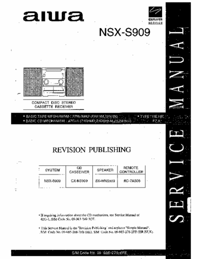 AIWA NSX-S909 Diagrama Esquemático